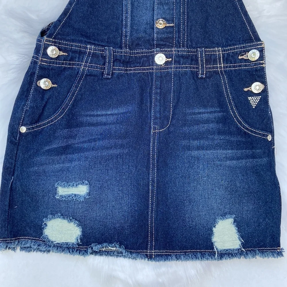 New GUESS Denim Jumper Skirt SZ 10 - Picture 2 of 6
